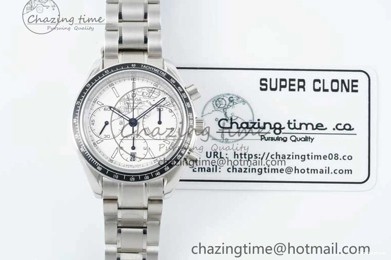 0130 Speedmaster Racing Master SS HKF Best Edition White Dial on SS Bracelet A Premium 7809